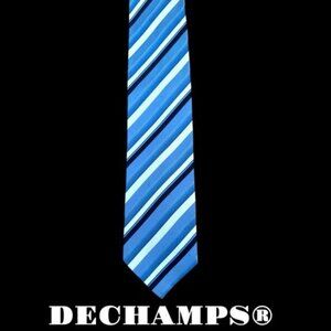 Hand Made DECHAMPS 100% Silk Striped Tie.